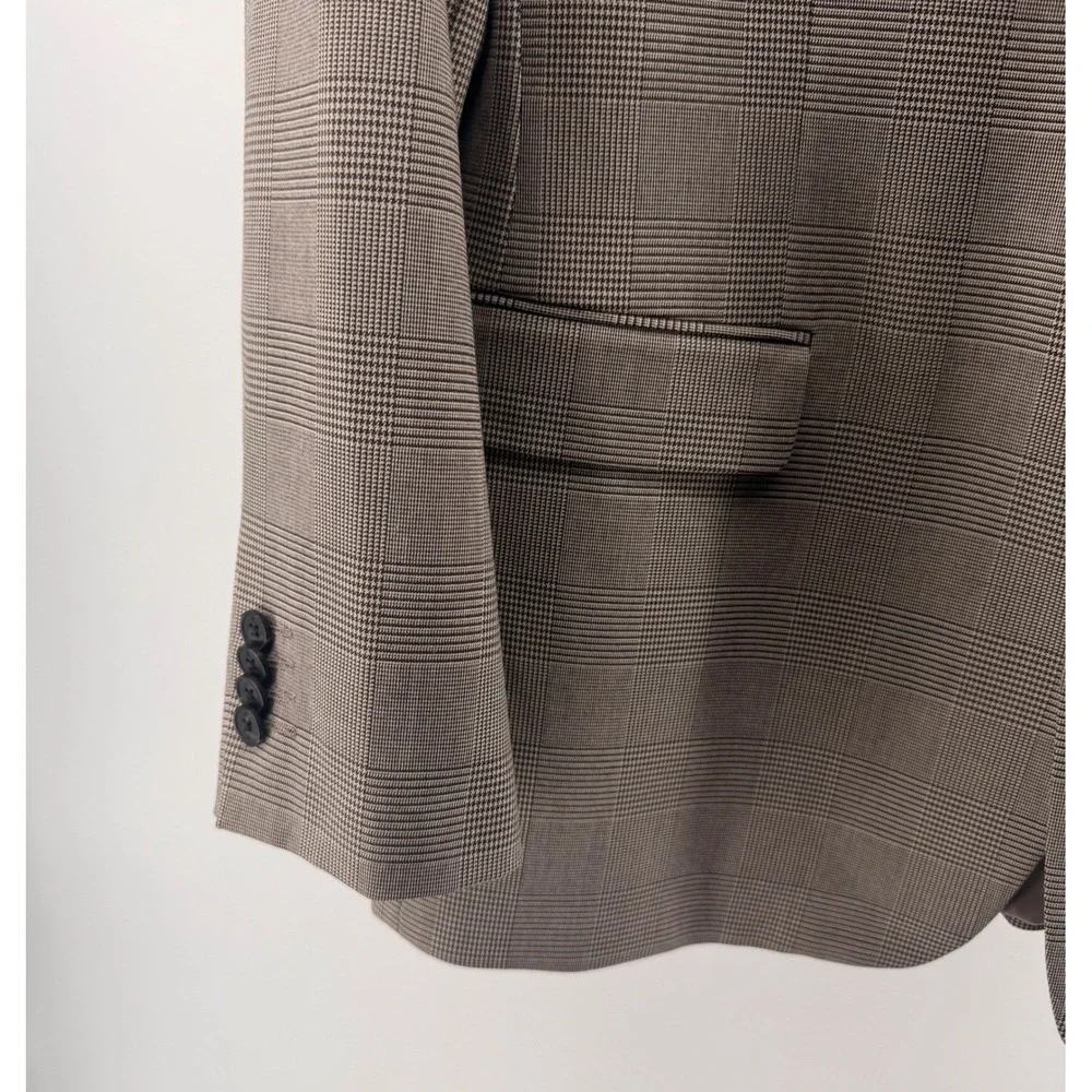 Banana Republic Tailored Fit Plaid‎ Blazer Mens 46R Brown Single Breasted 0835